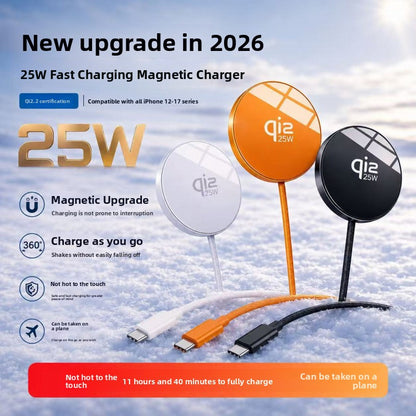 Chargeur Magnétique Sans Fil 25W — Qi2.2 / MagSafe iPhone 12-17