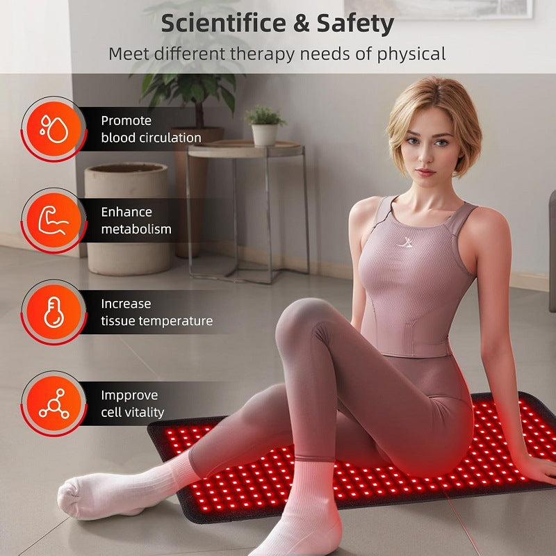 GlowTherapy Pro – Roodlichttherapie Mat 406 LED | 660nm & 850nm | Rug, Schouders & Yoga