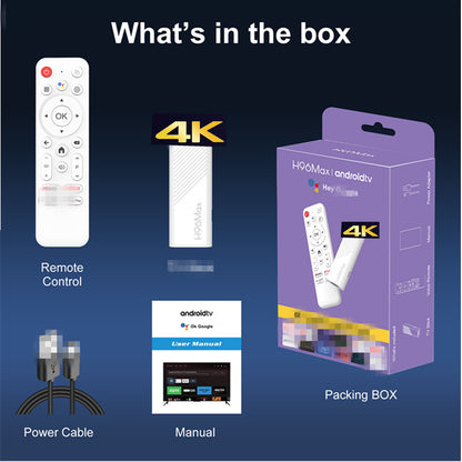 StreamBox Pro H96Max – Boîtier TV Android 14 4K | Quad-Core, 2Go RAM, WiFi 6, Télécommande Vocale