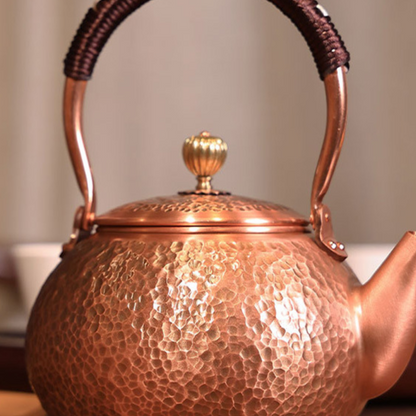 Bouilloire en Cuivre Pur Artisanale — 1200ml / Style Vintage