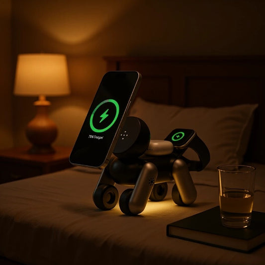 Chargeur Sans Fil 3-en-1 Purppy — Chiot Robot Pliable / 15W / LED