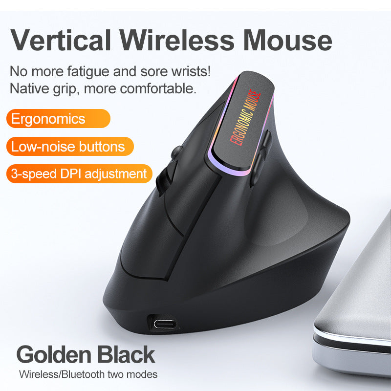 Souris Verticale Ergonomique Sans Fil Silencieuse – 2.4G & Bluetooth