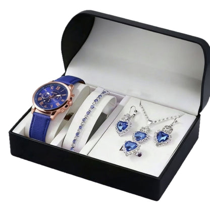Montre Femme Quartz & Bijoux 5 Pièces