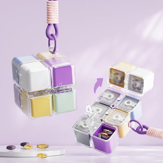 Pilulier cube pliable