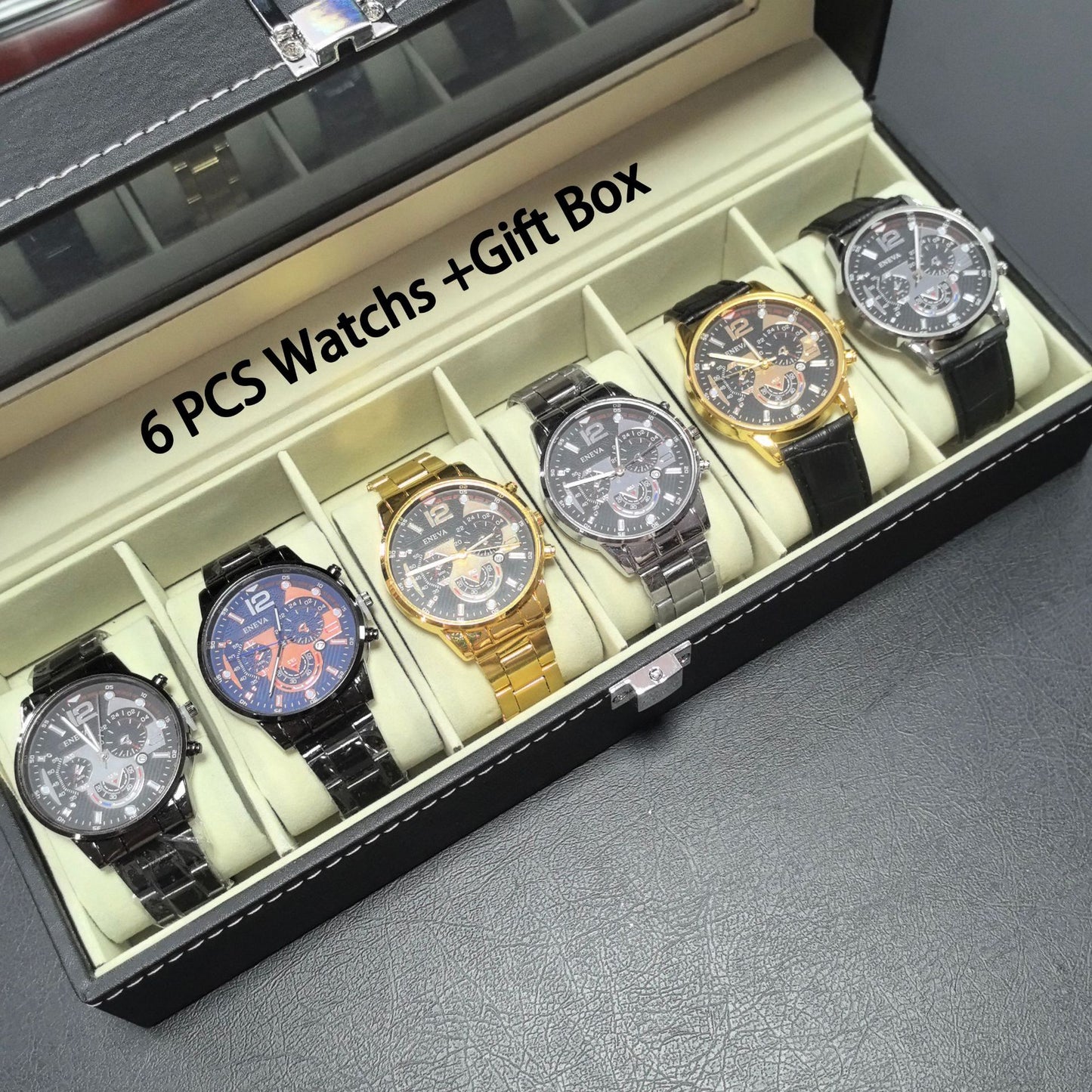 Coffret 6 Montres Homme Quartz Cadran Lumineux