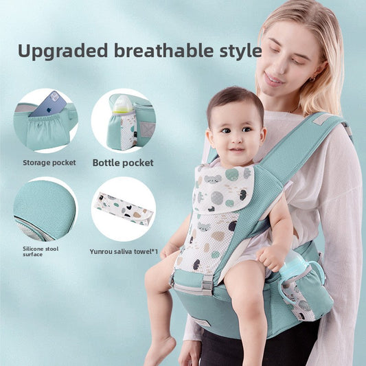 Porte-Bébé Universel 4 Saisons — Coton Pur, Tabouret Ventral, 0-3 ans