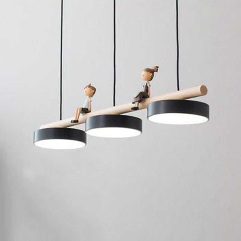 Lustre LED Style Nordique avec Décor Oiseaux
