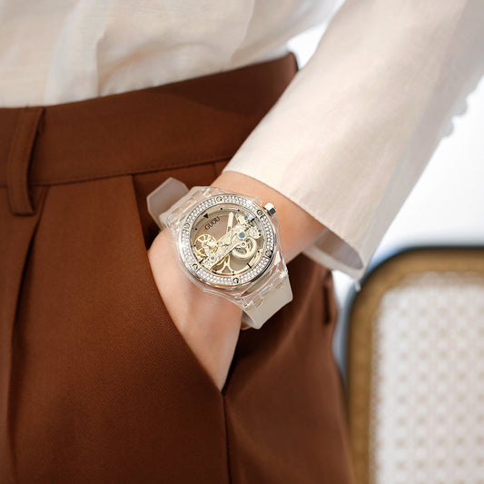 Montre Femme Automatique Mécanique Transparente