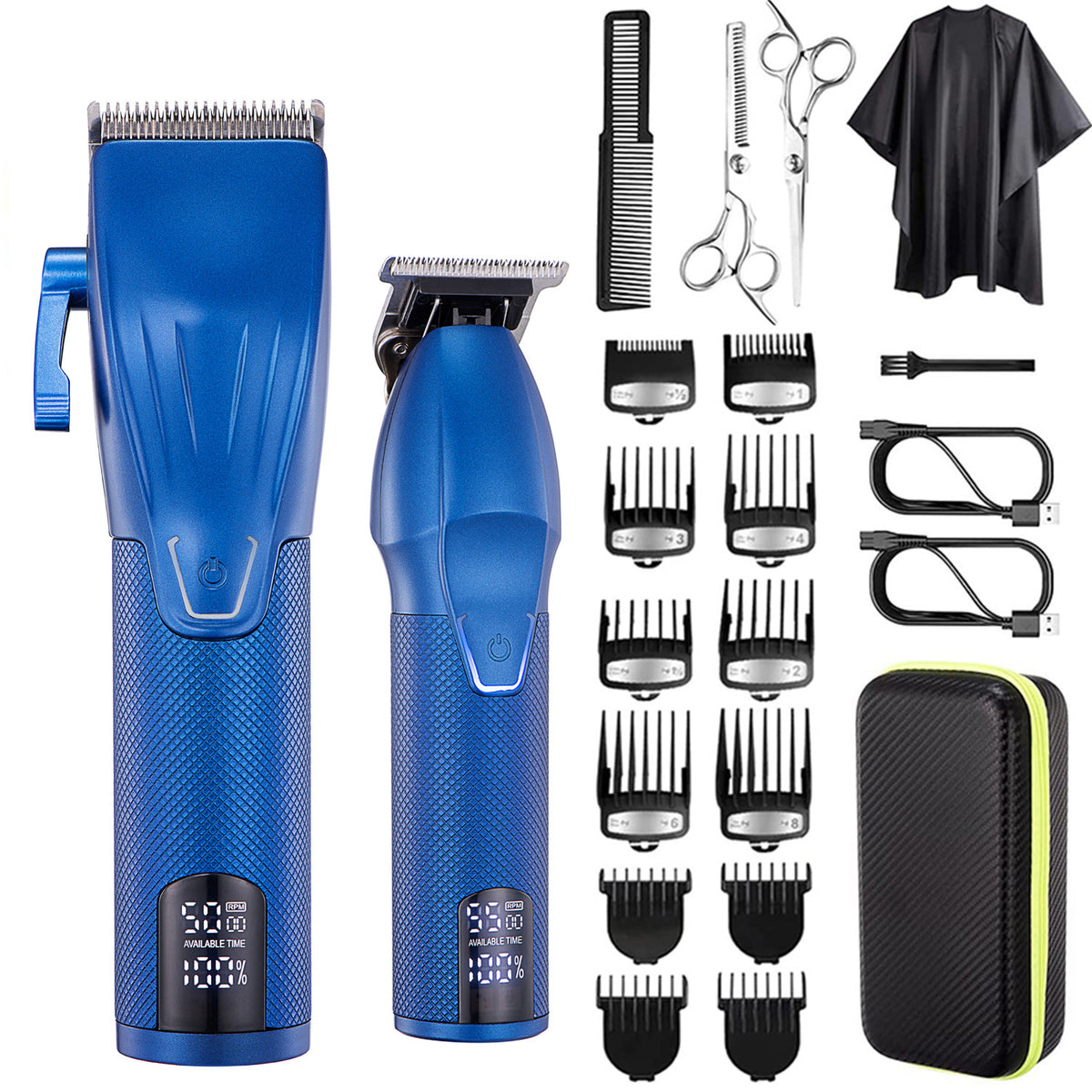 Kit Tondeuse Professionnelle LED Sans Fil — 2 Tondeuses / Lames Inox / 4 Coloris