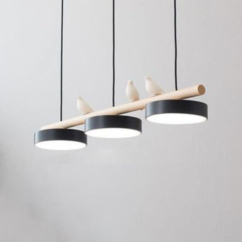 Lustre LED Style Nordique avec Décor Oiseaux