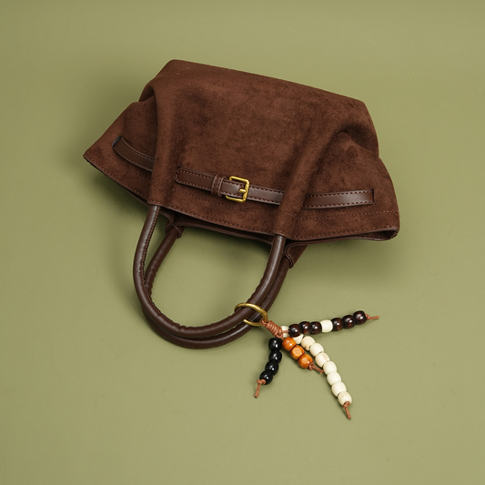 Sac Cabas Cuir Vintage avec Pendentif — 3 Coloris