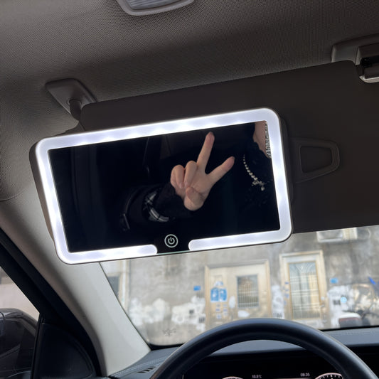 GlowMirror Car – Miroir Maquillage Lumineux pour Voiture
