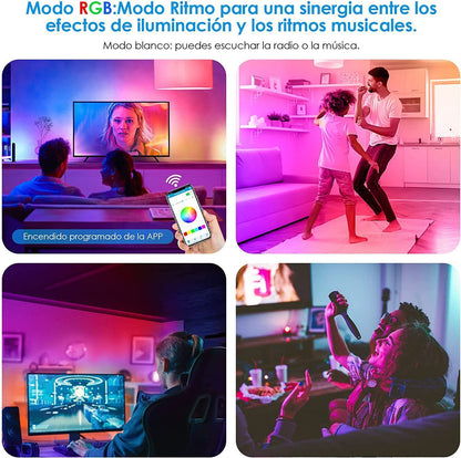 Plafonnier LED RGB 36W — Contrôle Bluetooth & App / Dimmable / Sync Musique