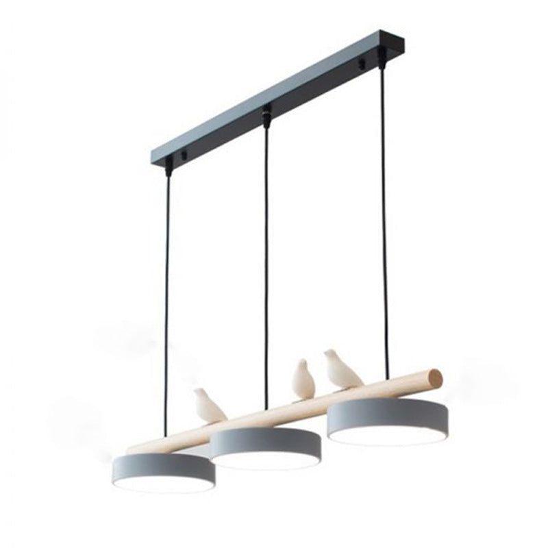 Lustre LED Style Nordique avec Décor Oiseaux
