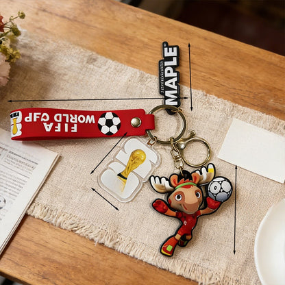World Cup Mascot Keychain Football Trophy Pendant