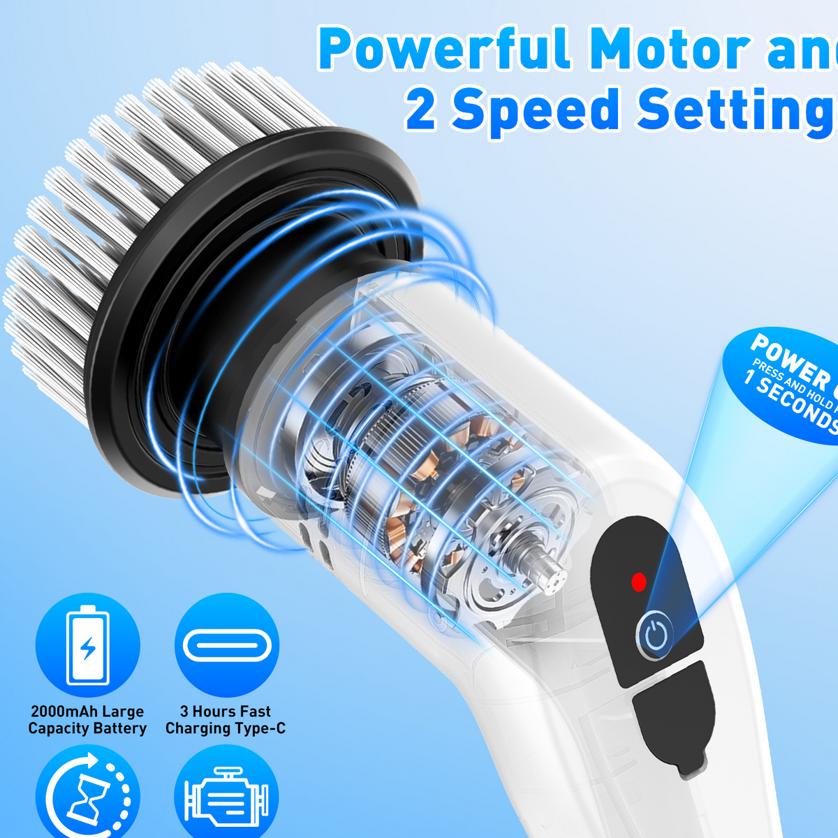 Brosse de Nettoyage Électrique Multifonctionnelle — 12 Têtes