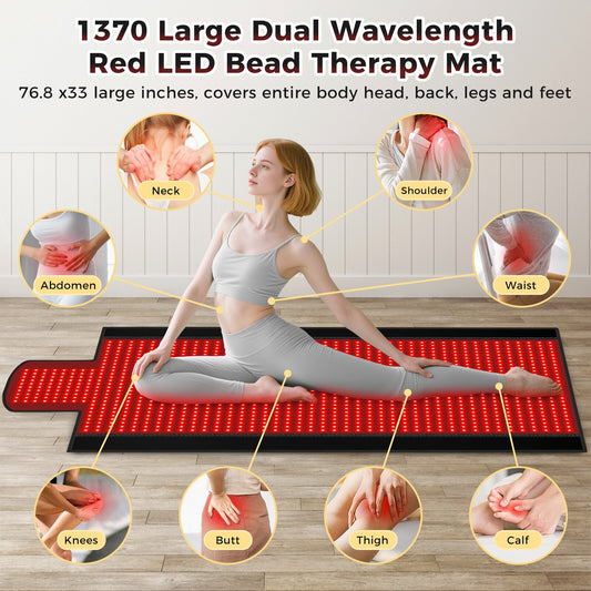 GlowTherapy Pro – Roodlichttherapie Mat 406 LED | 660nm & 850nm | Rug, Schouders & Yoga