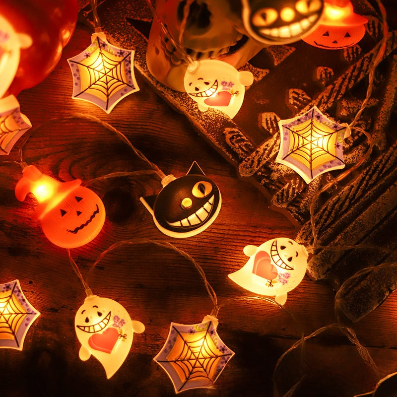 Guirlande LED Halloween — Citrouille / Fantôme / Araignée / 6M 40 Ampoules / Télécommande