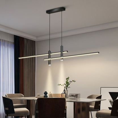 Suspension Linéaire Moderne à Intensité Variable — LED 31W / Noir & Or