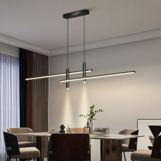 Suspension Linéaire Moderne à Intensité Variable — LED 31W / Noir & Or
