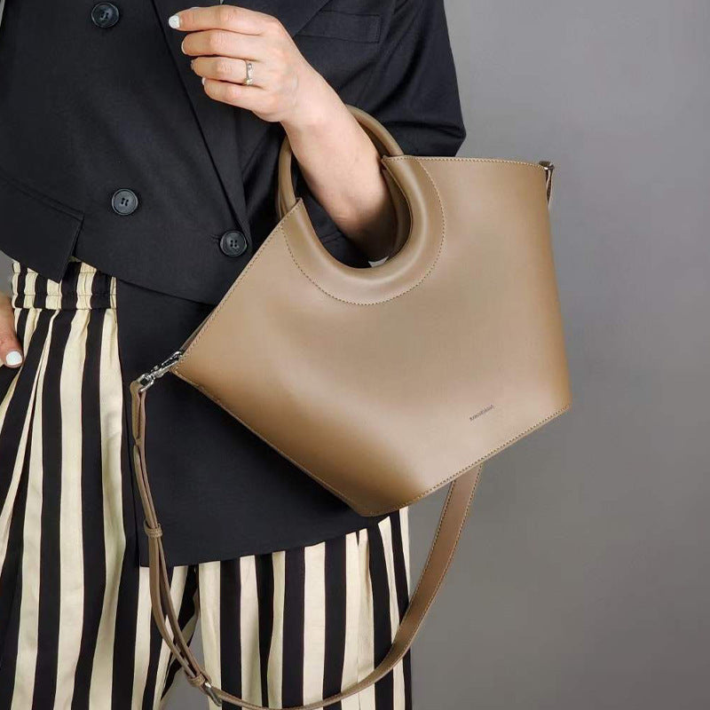 Sac Panier Cuir Véritable Style Parisien — 5 Coloris