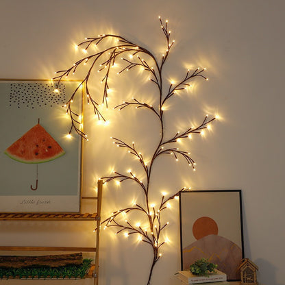 Guirlande Lumineuse LED Branches de Rotin Flexibles — 144 LEDs / 2,3m / Télécommande