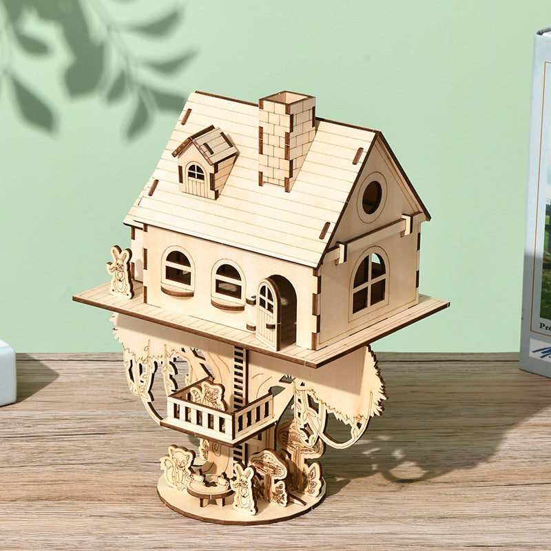 Puzzle 3D en Bois de Style Européen — Modèle Architectural À Assembler