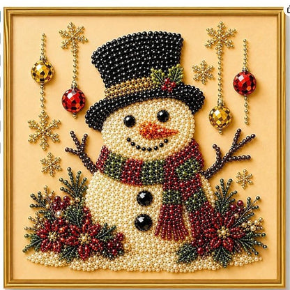 Peinture Diamant à la Perle — Kit DIY Thème Noël / 20×20 cm / Cadre Inclus