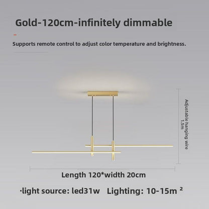 Suspension Linéaire Moderne à Intensité Variable — LED 31W / Noir & Or