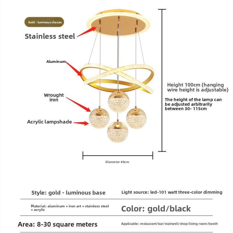 LumiStyle Pro – Minimalistische LED Hanglamp met Meerdere Lichten | 3 Kleuren, Verstelbare Hoogte & 15-30m²