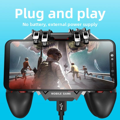 Manette Gaming Mobile 6 Doigts Mimo AK77 — Ventilateur / Batterie 4000 mAh / iOS & Android