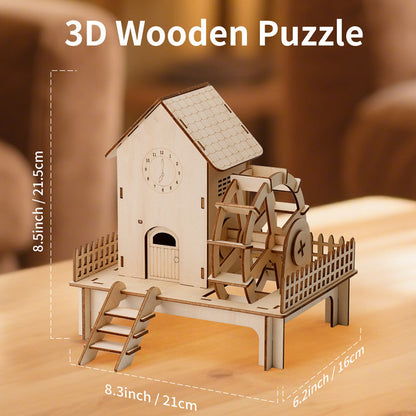 Puzzle 3D en Bois de Style Européen — Modèle Architectural À Assembler