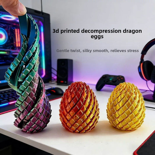 Œuf de Dragon Imprimé 3D Rotatif Anti-Stress | Lot de 3