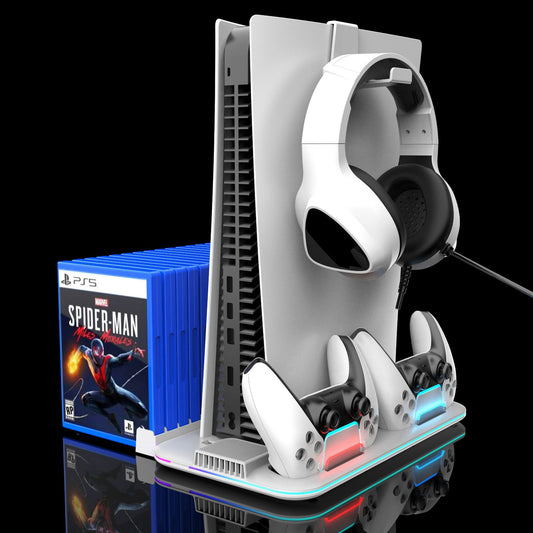 Socle Refroidissement PS5 avec Chargeur Manettes & Rangement