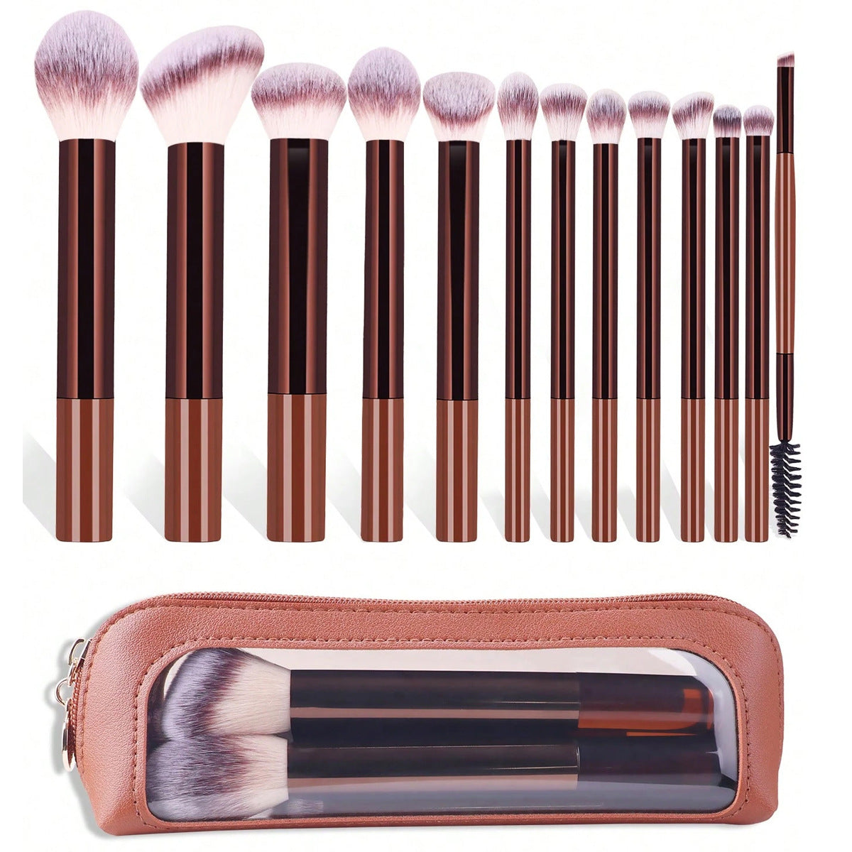 GlamBrush Pro – Set 13 Pinceaux Maquillage Professionnels Manche Long