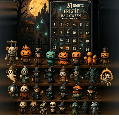 Calendrier de l’Avent Halloween — 31 Nuits / Figurines 3D PVC / Blind Box Surprise