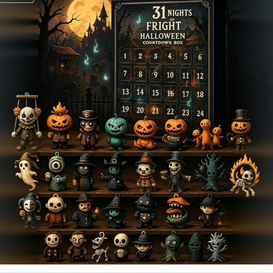 Calendrier de l’Avent Halloween — 31 Nuits / Figurines 3D PVC / Blind Box Surprise