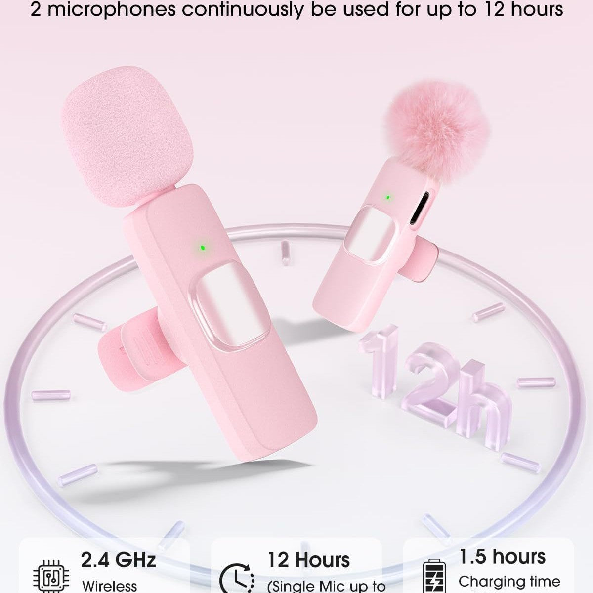 Micro-Cravate Sans Fil Bluetooth 5.3 Réduction Bruit