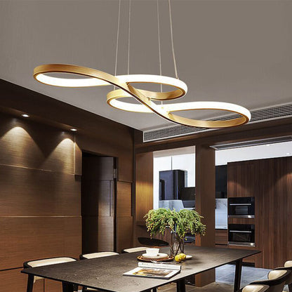 Lustre LED Moderne Tricolore Dimmable avec Télécommande