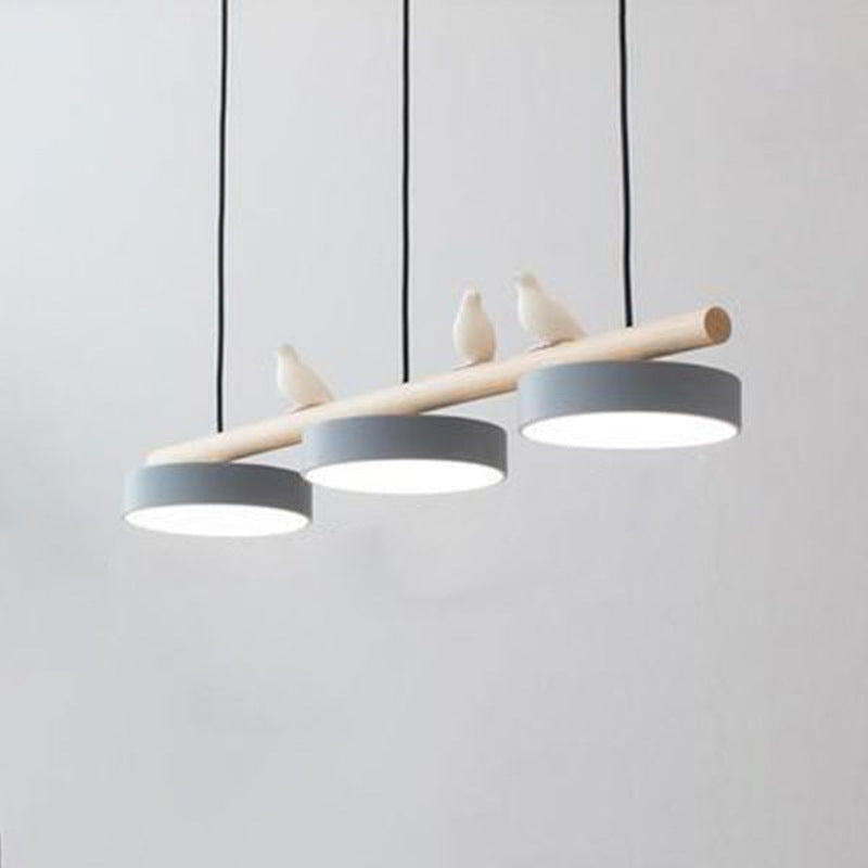 Lustre LED Style Nordique avec Décor Oiseaux