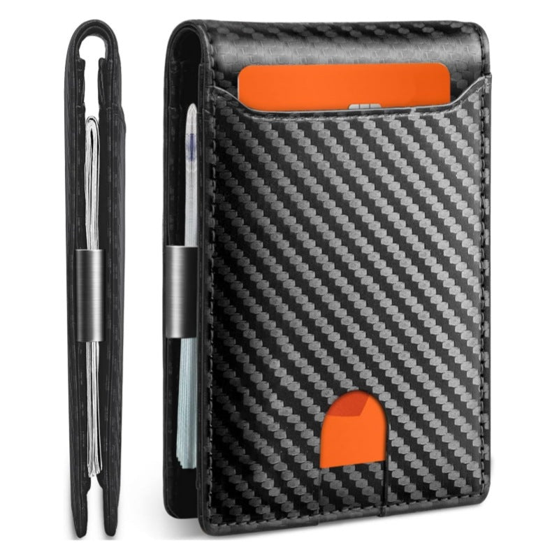 Portefeuille Bi-fold Anti-RFID Fibre de Carbone — Protection Cartes