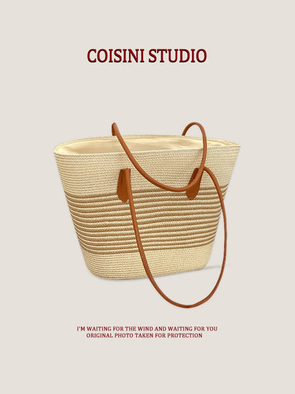 StrawSet – Kit Sac Cabas + Chapeau Paille Tressé Femme