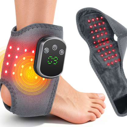 FootGlow Pro – Masseur Cheville Lumière Rouge 40 LED | Chaleur & Vibration Sans Fil