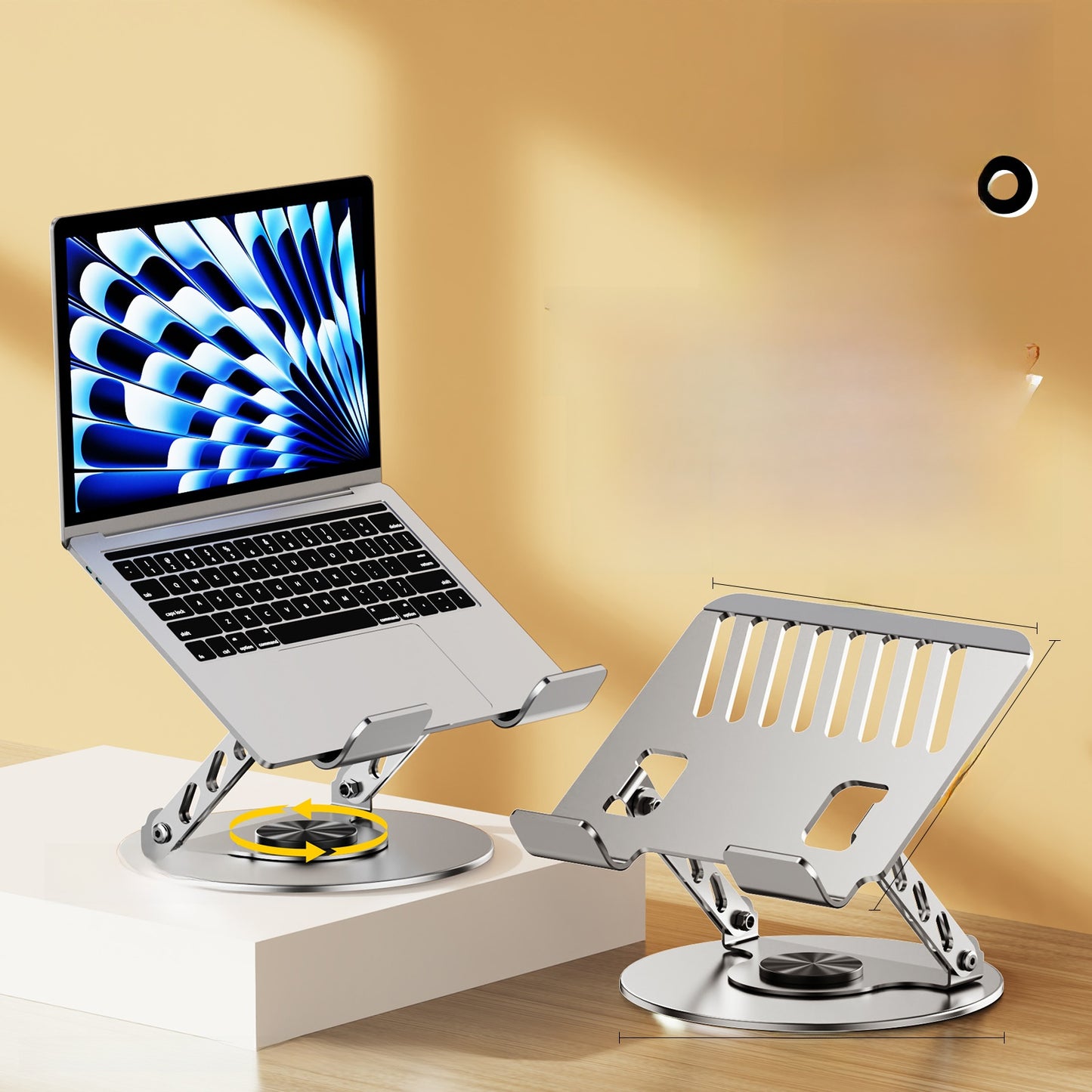 DeskFlex Pro – Verstelbare 360° aluminium laptopstandaard | Opvouwbaar, universeel tot 17"