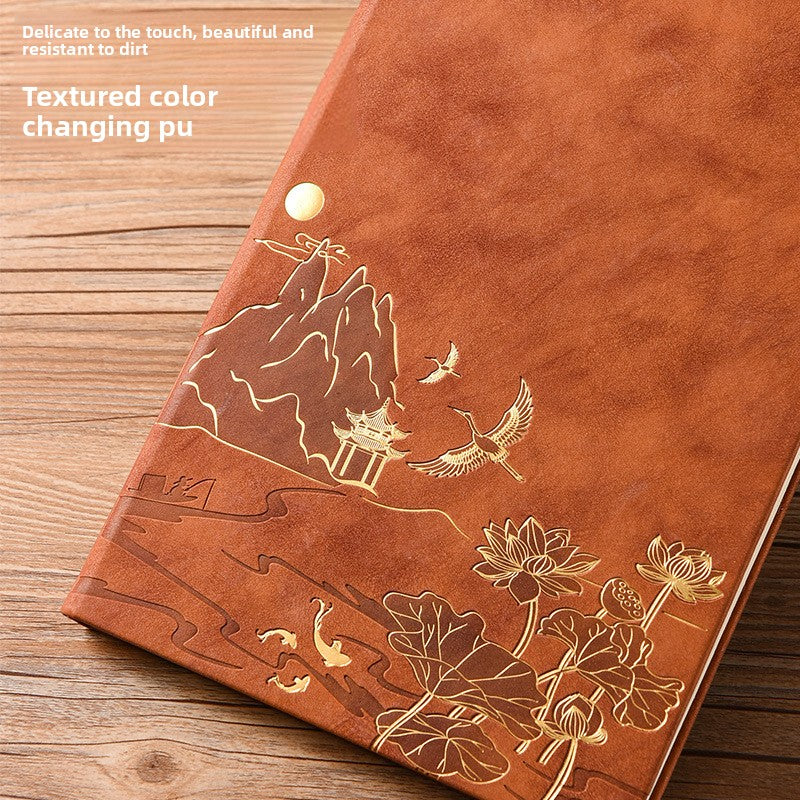 Coffret Carnet A5 en Simili Cuir avec Dorure
