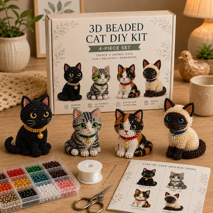 Kit DIY Figurines Animaux en Perles 3D — Chat / Ours Polaire / Thèmes Festifs