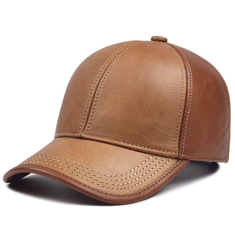 Casquette en Cuir Véritable Unisexe  / 2 Coloris