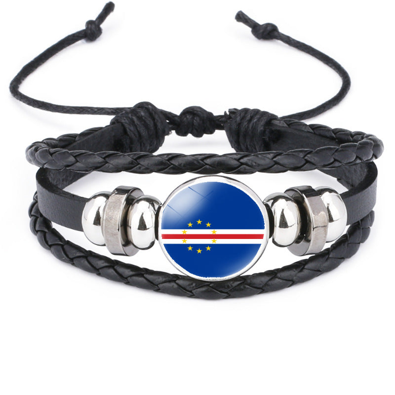 AfricaFlag – Bracelet Cuir 6 Drapeau Africain