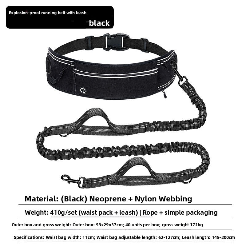 Laisse Running Chien Mains-Libres avec Ceinture Lombaire