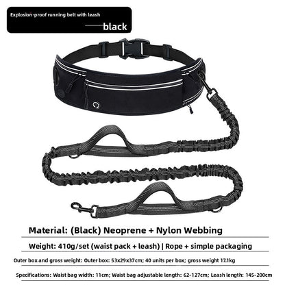 Laisse Running Chien Mains-Libres avec Ceinture Lombaire